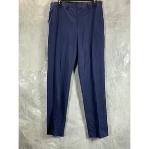 MARC NEW YORK Men's Navy Plaid Modern-Fit Flat Front Pants SZ 31X32
